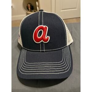 Atlanta Braves Trucker Hat Navy White Snapback Melonwear Mesh Adjustable MLB Cap